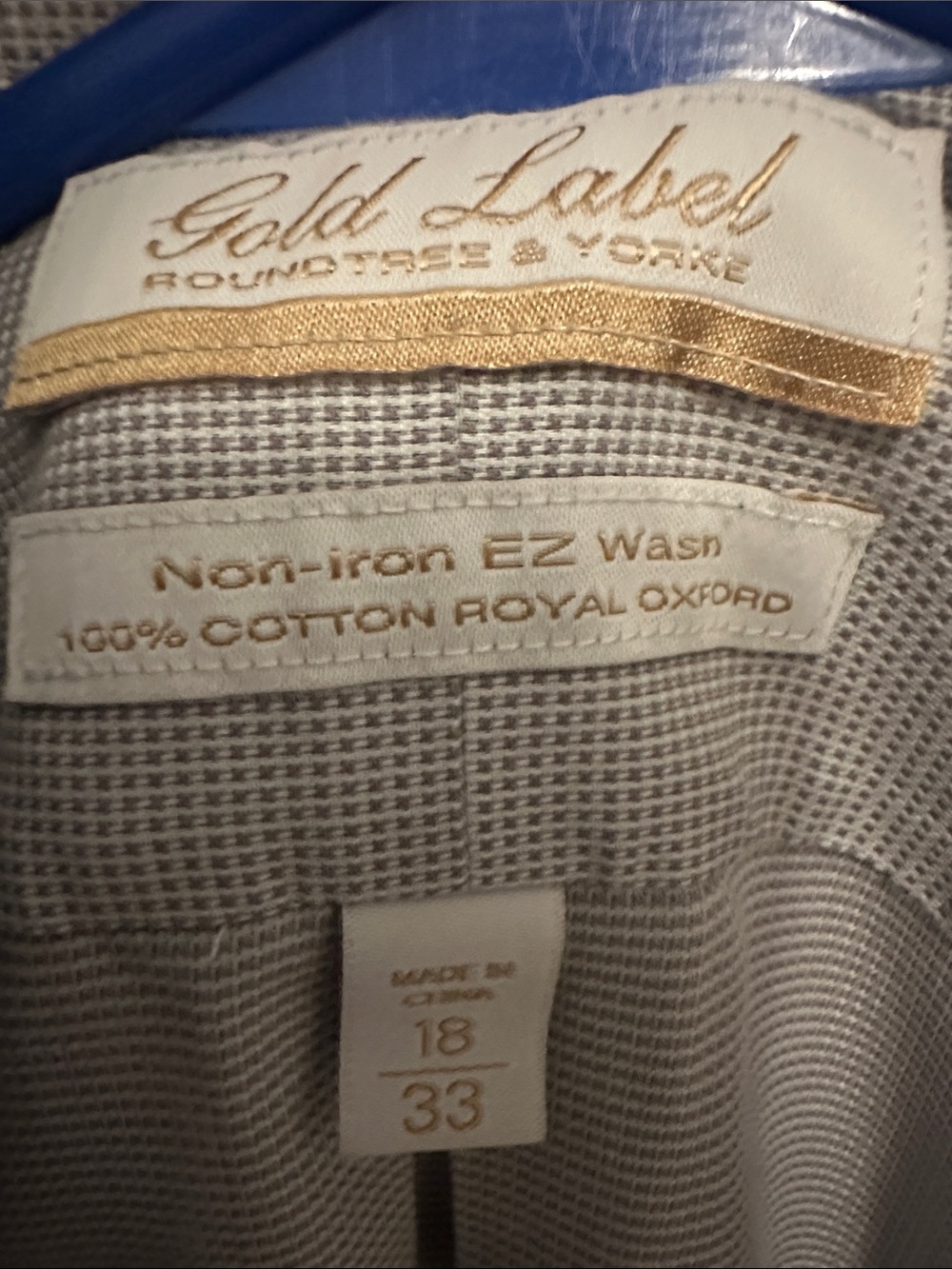 Roundtree & Yorke Gold Label Grey Patterned Dress Shirt